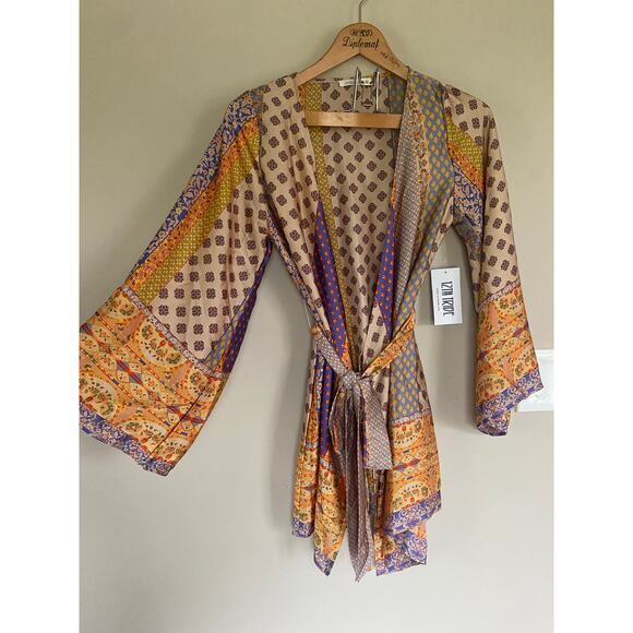 12th Tribe Tops - NWT 12th Tribe Kimono Dress Mixed Pattern Colorful XS
